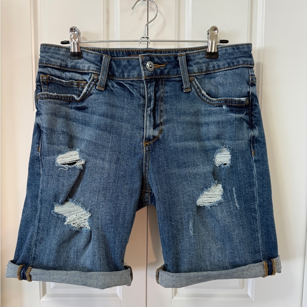👖 Joe’s Jeans Distressed Rolled-Hem Denim Shorts (27)